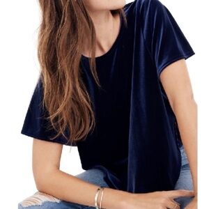 MADEWELL Blue Velvet Top EUC